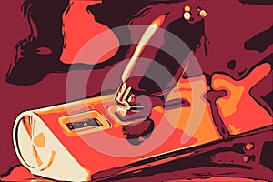 Hub with USB stick red