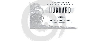 Hubbard font. Elegant alphabet letters font set.