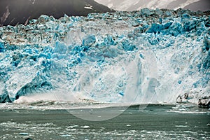 Hubbard Glacier while melting in Alaska