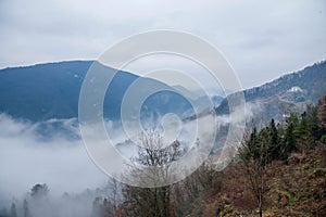 Hubei Badong Dazhiping River Valley sea of â€‹â€‹clouds