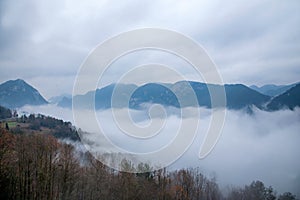 Hubei Badong Dazhiping River Valley sea of â€‹â€‹clouds