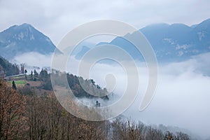 Hubei Badong Dazhiping River Valley sea of â€‹â€‹clouds