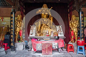 Hubei Enshi Tujia Temple City, Lin Jun ancestor of Pakistani Works with statues Lin Jun Temple is one of the important buildings