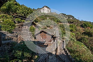 Hubei Yiling Yangtze River Three Gorges Dengying Xia in the `Three Gorges people` Ba Wang cottage