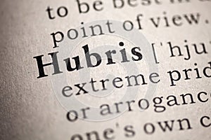 Definition of the word hubris