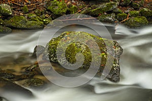 Huciva Desna river after rain morning near Kouty nad Desnou