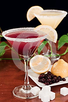 Huckleberry lemon drop martini