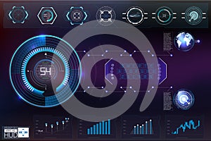 HUD background outer space. Infographic elements.Digital data, business abstract background. Infographic elements. Futuristic us