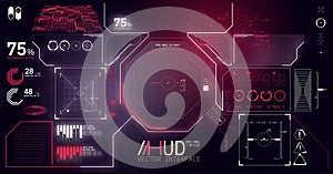 HUD Detailed User Interface Futuristic Cyberpunk Wire Mesh Elements