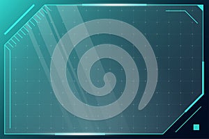 HUD digital futuristic user interface square vertical frame. Sci Fi high tech screen. Game menu touch monitoring