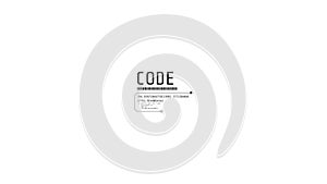 HUD element - animation of abstract code snippet.