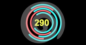 HUD element - futuristic loading pending screen, loopable parts. Abstract pie Chart hud element. 365 day project concept