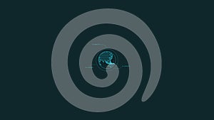 HUD element rotating globe with coordinate callouts