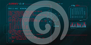 HUD interface elements with part of the code Fortran.