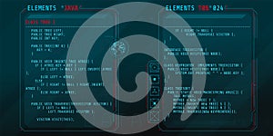 HUD interface elements with part of the code Java.
