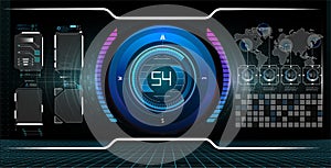Hud elements,graph.Vector illustration.Head-up display elements for the web.