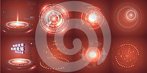 Hud futuristic element. Set of Circle Abstract Digital Technology UI Futuristic HUD Virtual Interface Elements