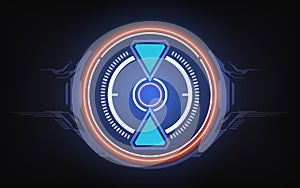 HUD Futuristic Interface Screen Design Element. UI Technology Virtual Reality View Display Object Vector