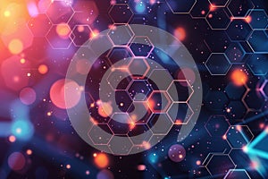 Abstract virtual hexagon layers background. Hexagonal background abstract technology