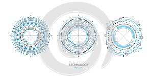 Hud Futuristic .Technical drawing.Electronic interface of the future . Fantastic circle .Drawing details .Vector illustration .