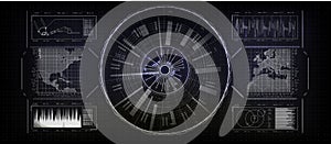 Hud head-up display. Confrontation of the state on the map.