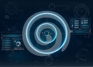 Hud. Icon. Futuristic screen hud concept. Digital radar screen. Hud futuristic element. Futuristic interface element. Hud ui.