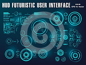 Hud interface dashboard, virtual reality interface, futuristic virtual graphic touch user interface, target