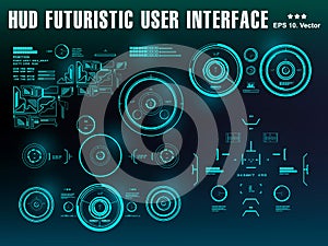 Hud interface dashboard, virtual reality interface, futuristic virtual graphic touch user interface, target