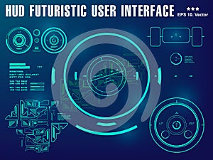 Hud interface dashboard, virtual reality interface, futuristic virtual graphic touch user interface, target