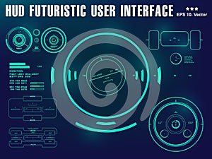 Hud interface dashboard, virtual reality interface, futuristic virtual graphic touch user interface, target