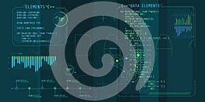 HUD interface elements with part of the code C Plus Plus.