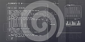 HUD interface elements with part of the code Fortran.