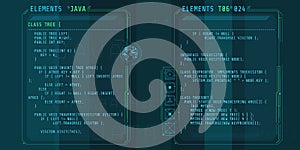 HUD interface elements with part of the code Java.