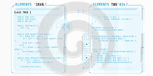 HUD interface elements with part of the code Java.