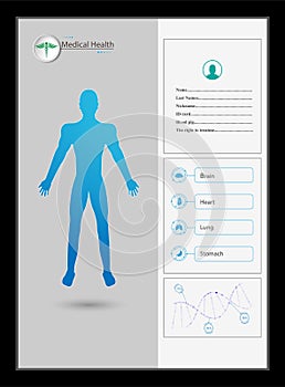 Hud interface virtual hologram future system health care innovation concept background