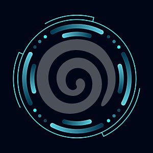 Hud round frame or border, sci fi circular neon element for digital ui game interface. Futuristic data UI display button