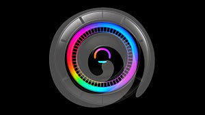 HUD round frames and borders, aim control and digital interface, button technology and future tech game, target borders and