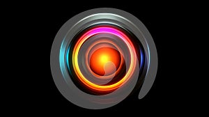 HUD round frames and borders, aim control and digital interface, button technology and future tech game, target borders and