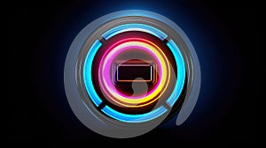 HUD round frames and borders, aim control and digital interface, button technology and future tech game, target borders and