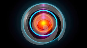 HUD round frames and borders, aim control and digital interface, button technology and future tech game, target borders and