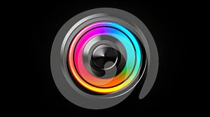 HUD round frames and borders, aim control and digital interface, button technology and future tech game, target borders and