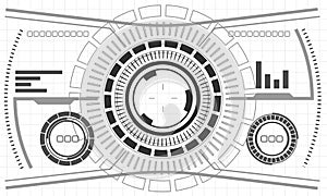HUD sci-fi interface screen monochrome view design virtual reality futuristic technology display vector