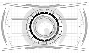 HUD sci-fi interface screen monochrome view design virtual reality futuristic technology display vector