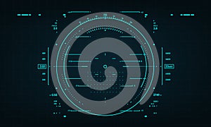 HUD sci-fi interface screen view blue on dark design virtual reality futuristic technology display vector