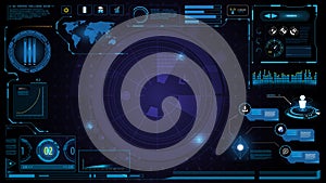 Hud technology innovation screen interface template and element design background