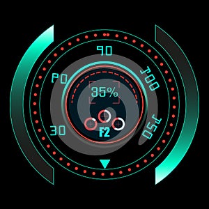 HUD UI and infographic elements. Sci-fi futuristic user interface. Technology background. Spaceship hightech screen