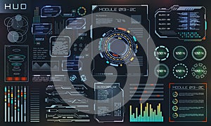 HUD and UI Set Elements, Sci Fi Futuristic User Interface, Tech and Science Design photo