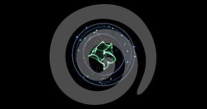 HUD user interface, sci-fi, future technology, dotted line and particle element on isolated black background. The target