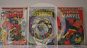 HUDDERSFIE, UNITED KINGDOM - Dec 30, 2020: Comic books Marvel vintage editions