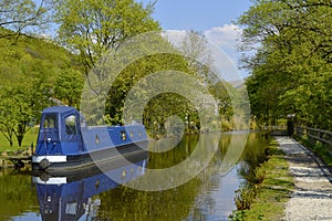 Huddersfield Narrow Canal barge in Friezland Oldham